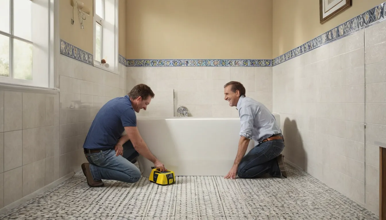 Provider measuring a bathroom for an accessible shower in the Fremont area